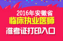 2023年安徽临床执业医师职称考试准考证打印