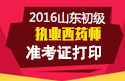 2023年山东执业西药师职称考试准考证打印