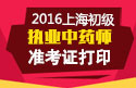 2023年上海执业中药师职称考试准考证打印